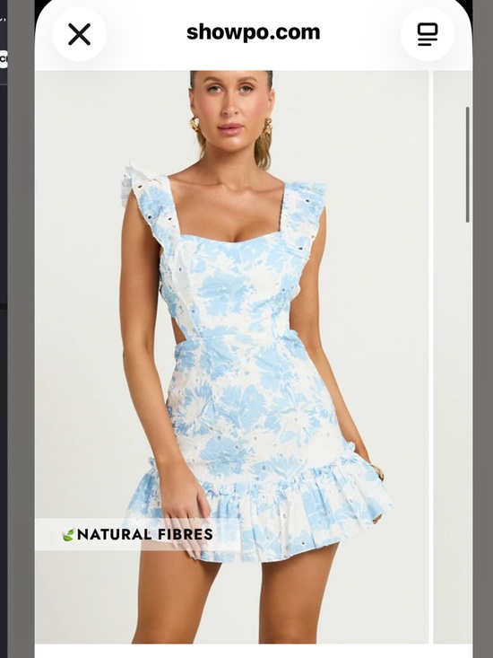 Showpo. Dresses & Skirts - Anisha Mini Dress in Light Blue and White S